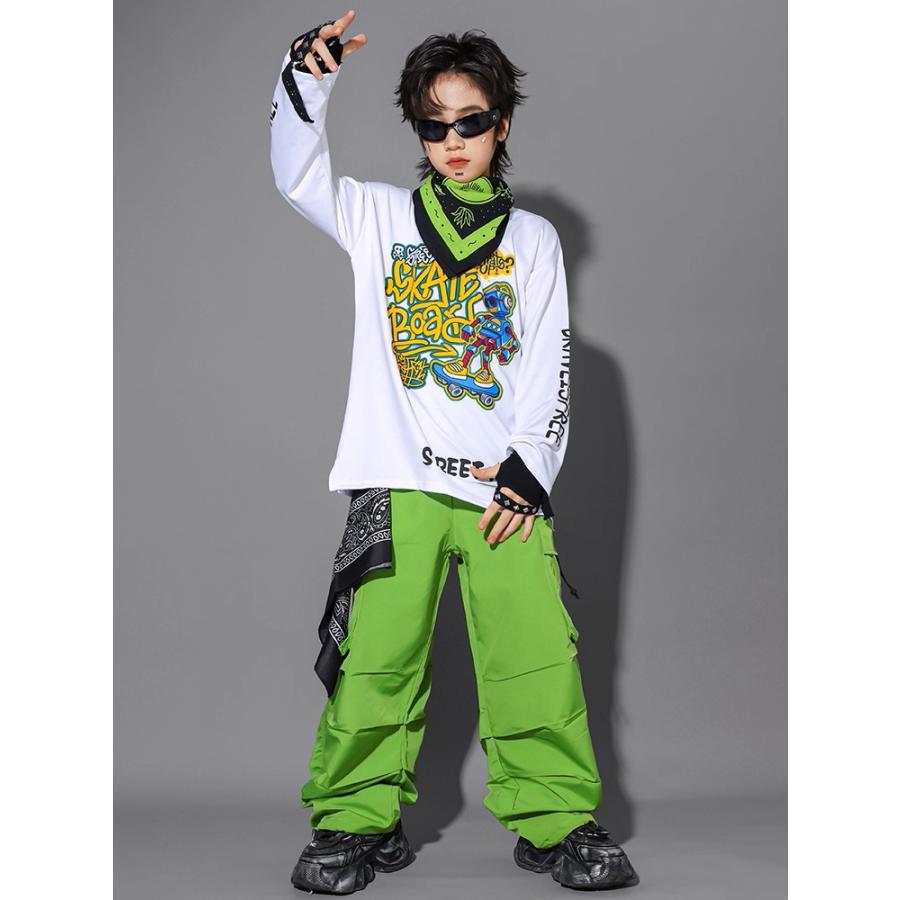 ヒップホップ 衣装 キッズダンス衣装 セットアップ 子供ダンス服 派手