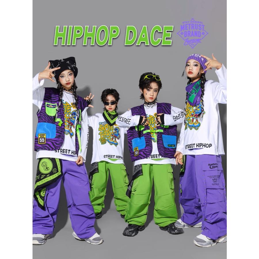 ヒップホップ 衣装 キッズダンス衣装 セットアップ 子供ダンス服 派手