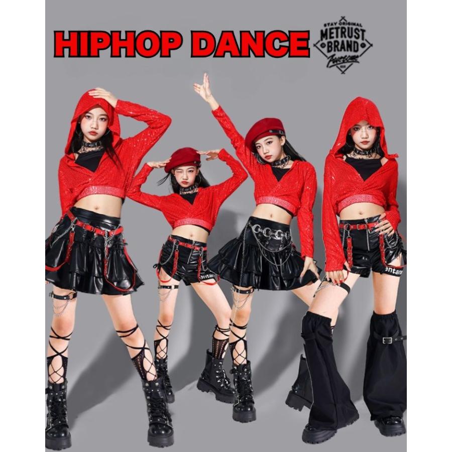 ダンス衣装 ガールズ 衣装 黒 白 K-POP 韓国 ジャズ キッズダンス衣装