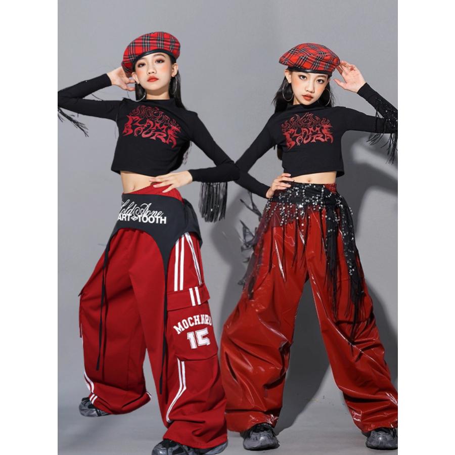 ダンス衣装 キッズ セットアップ チアダンス ガールズ ヒップホップ