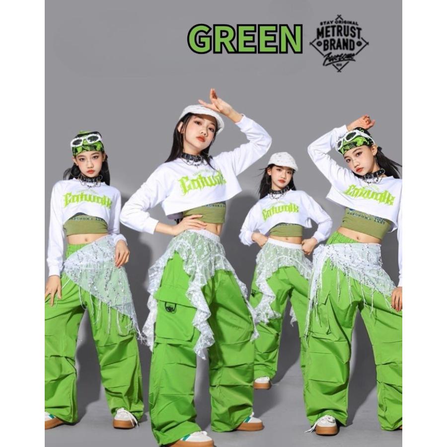 ガールズ ヒップホップ ダンス衣装 セットアップ へそ出し トップス