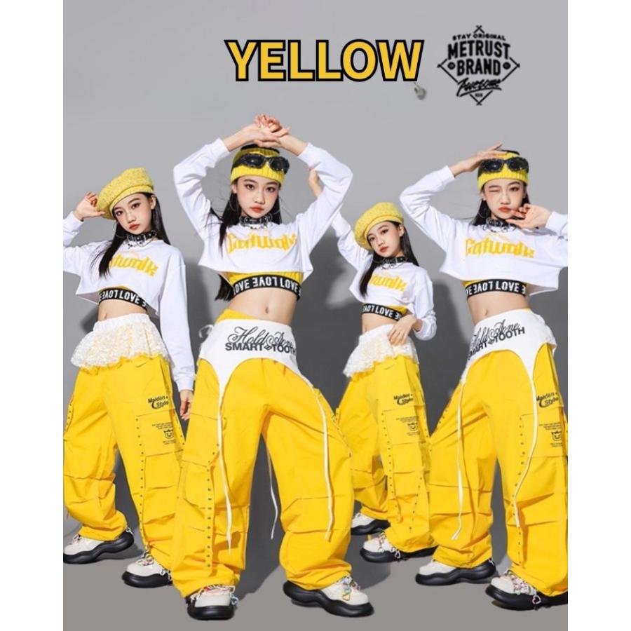 ガールズ ヒップホップ ダンス衣装 セットアップ へそ出し トップス