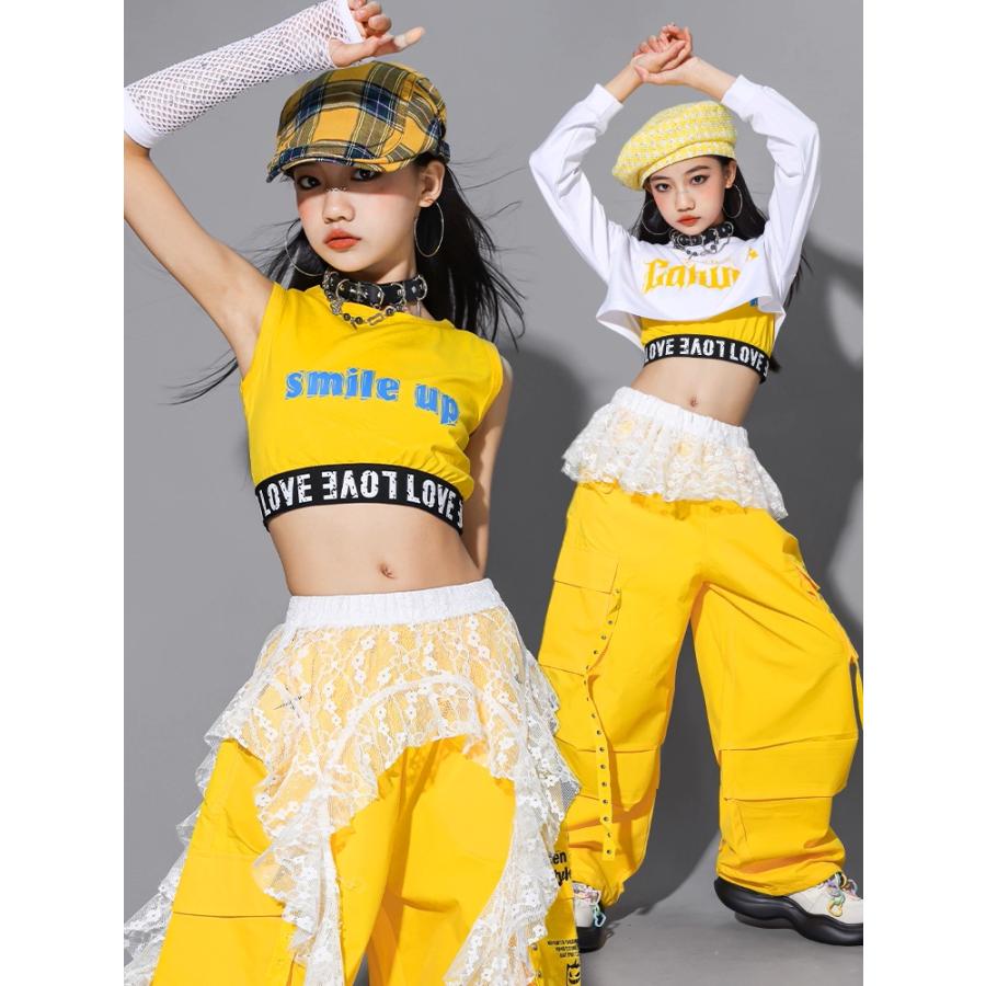 ダンス衣装 ガールズ 衣装 黒 白 K-POP 韓国 ジャズ キッズダンス衣装