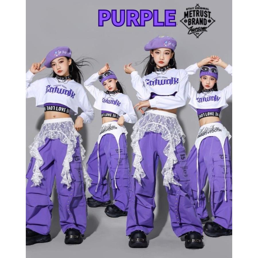 ガールズ ヒップホップ ダンス衣装 セットアップ へそ出し トップス