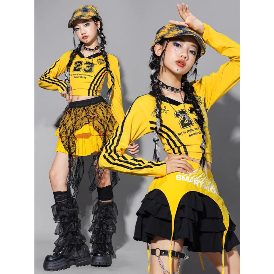 ダンス衣装 キッズ セットアップ ガールズ ヒップホップ 衣装 ヘソ出し