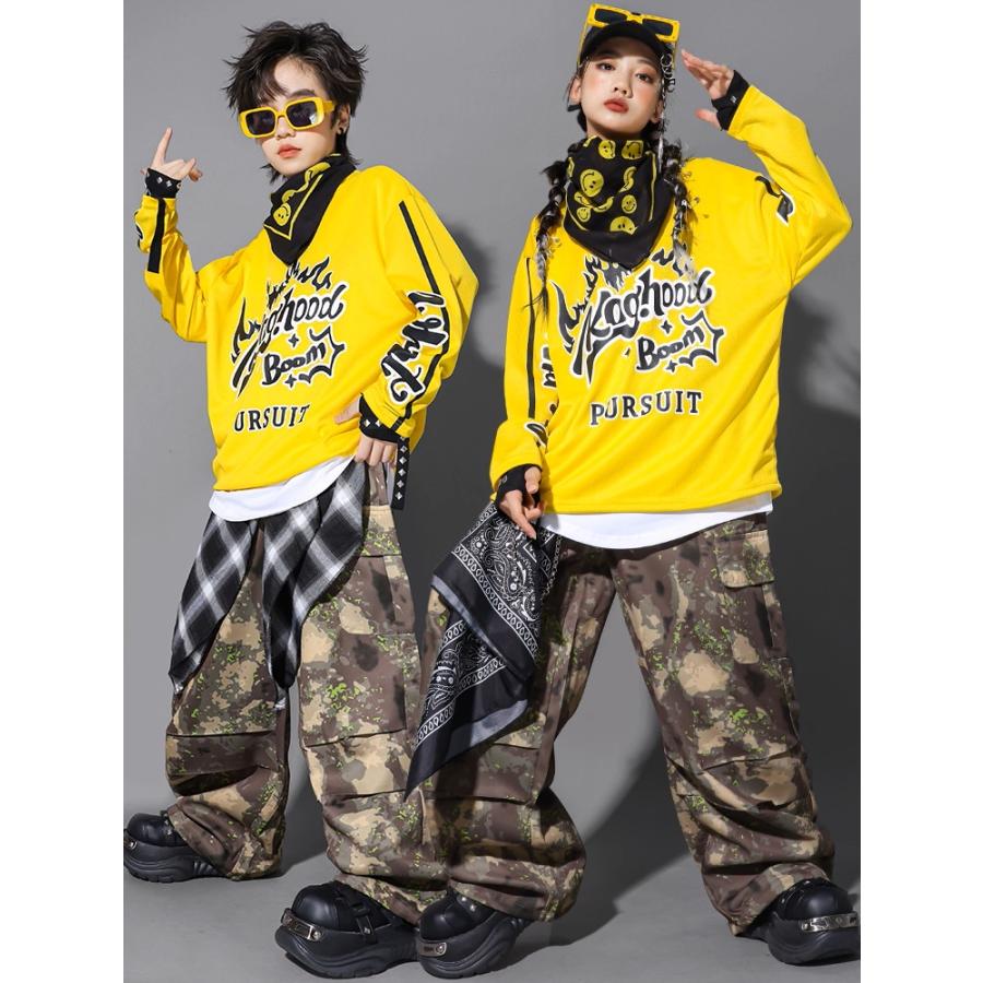 キッズダンス衣装 セットアップ 迷彩 カモフラージュ ヒップホップ