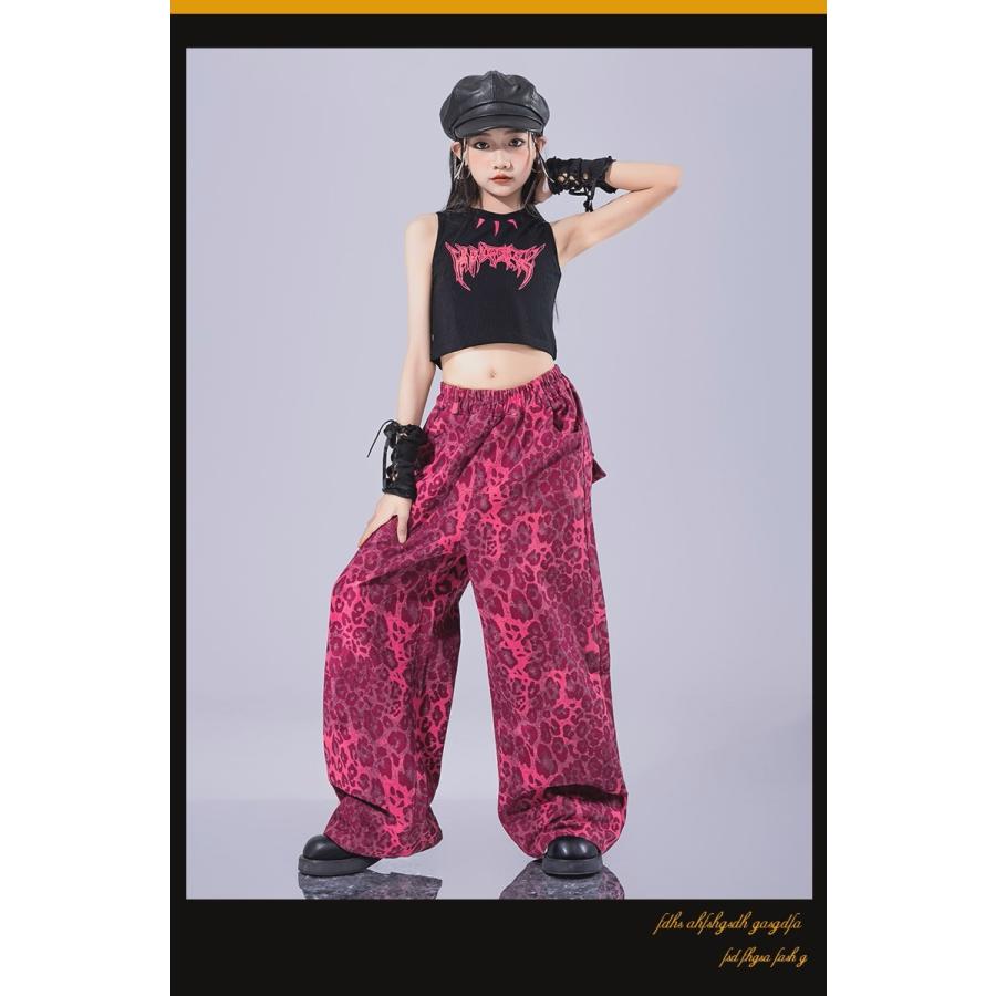 キッズダンス衣装 セットアップ 黒 ピンク ガールズ ヒップホップ 衣装
