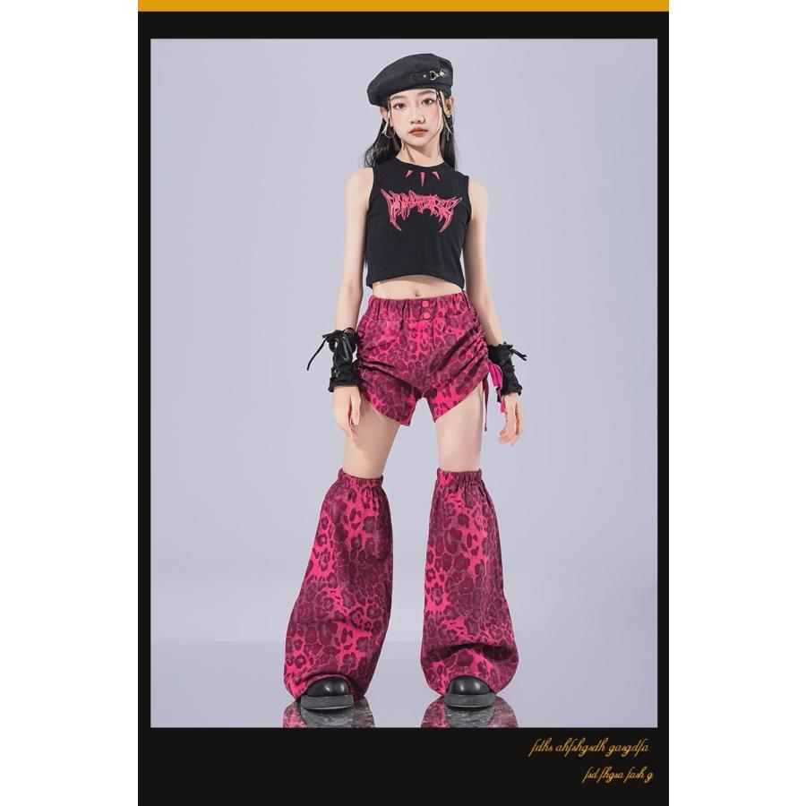 キッズダンス衣装 セットアップ 黒 ピンク ガールズ ヒップホップ 衣装