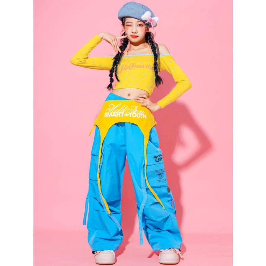 ダンス衣装 キッズ セットアップ チアダンス ガールズ ヒップホップ