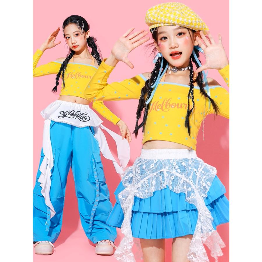 ダンス衣装 キッズ セットアップ チアダンス ガールズ ヒップホップ