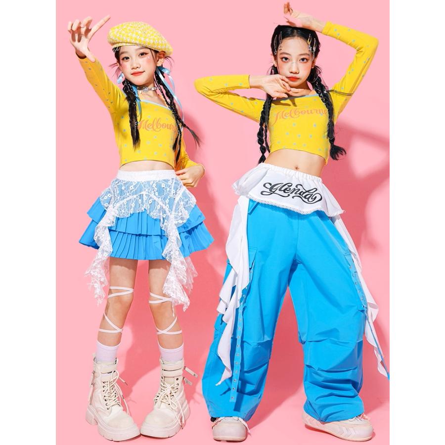 ダンス衣装 キッズ セットアップ チアダンス ガールズ ヒップホップ