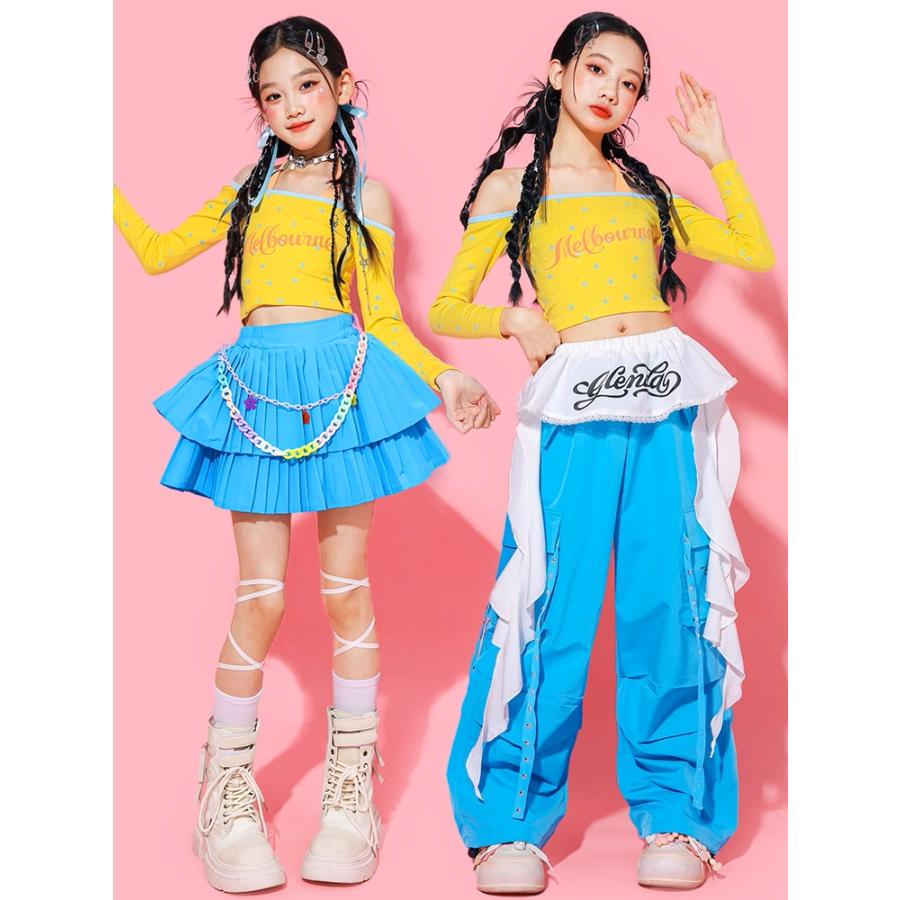 ダンス衣装 キッズ セットアップ チアダンス ガールズ ヒップホップ