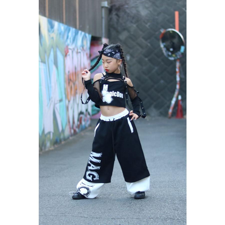 ダンス衣装 セットアップ ガールズ ヒップホップ 衣装 黒 白 K-POP