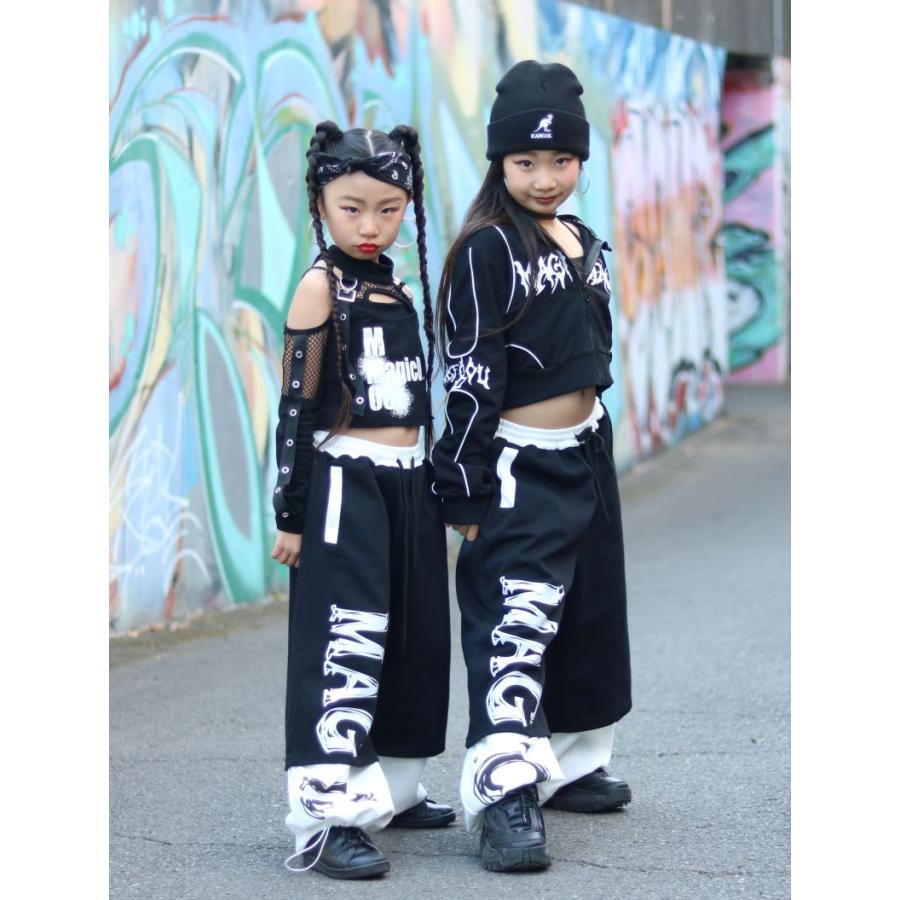 ダンス衣装 セットアップ ガールズ ヒップホップ 衣装 黒 白 K-POP