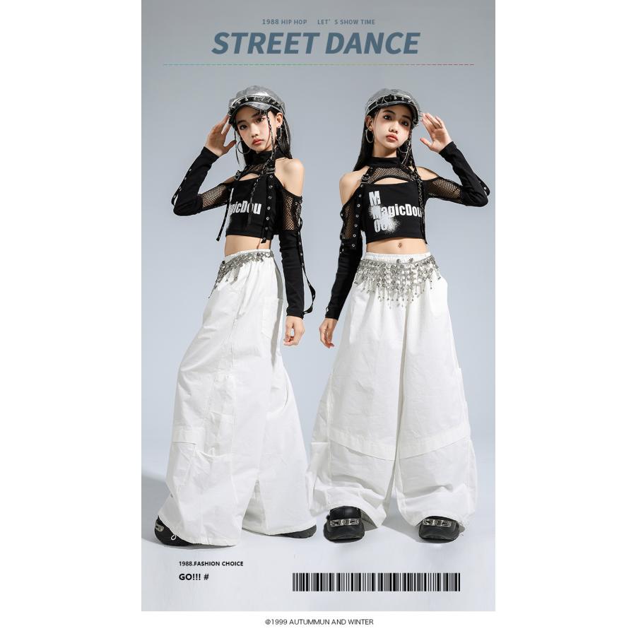 ダンス衣装 セットアップ ガールズ ヒップホップ 衣装 赤 黒 白 K-POP
