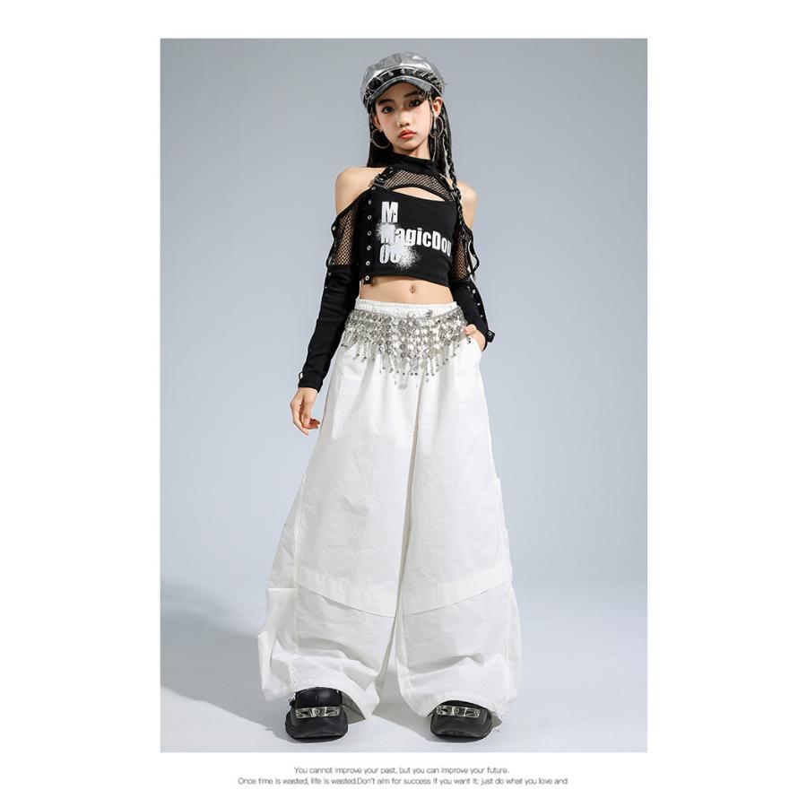 ダンス衣装 セットアップ ガールズ ヒップホップ 衣装 赤 黒 白 K-POP