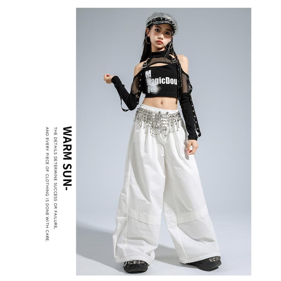 ダンス衣装 セットアップ ガールズ ヒップホップ 衣装 赤 黒 白 K-POP