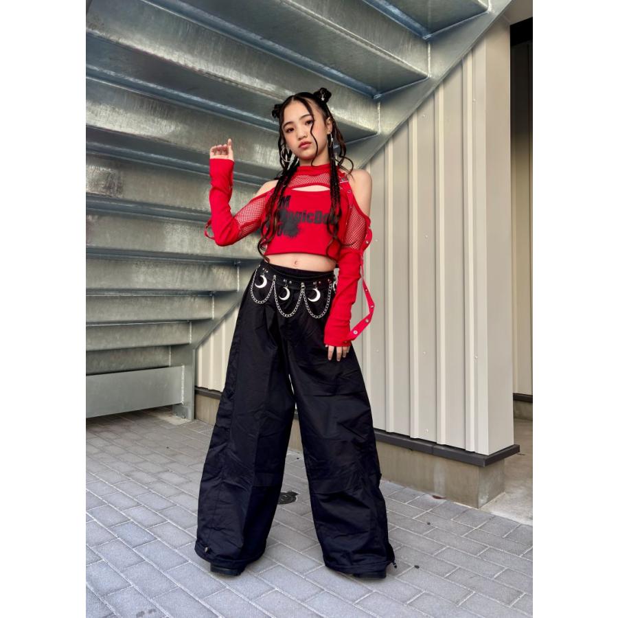 ダンス衣装 セットアップ ガールズ ヒップホップ 衣装 赤 黒 白 K-POP