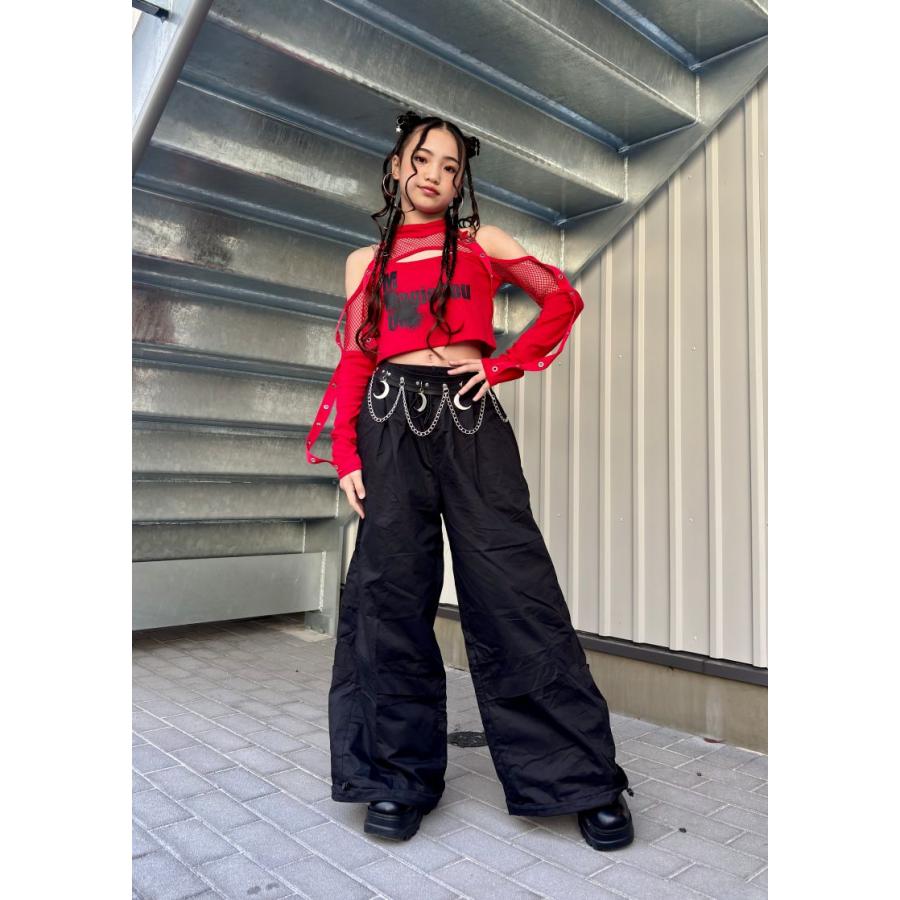 ダンス衣装 セットアップ ガールズ ヒップホップ 衣装 赤 黒 白 K-POP