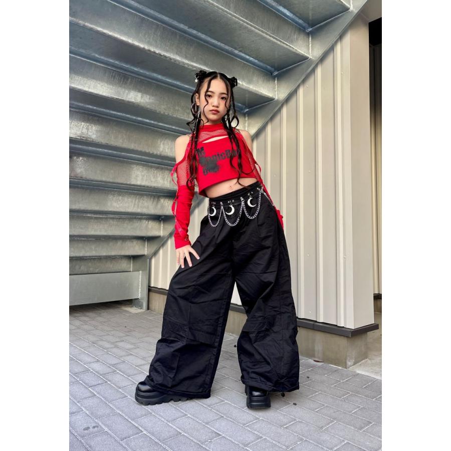 ダンス衣装 セットアップ ガールズ ヒップホップ 衣装 赤 黒 白 K-POP