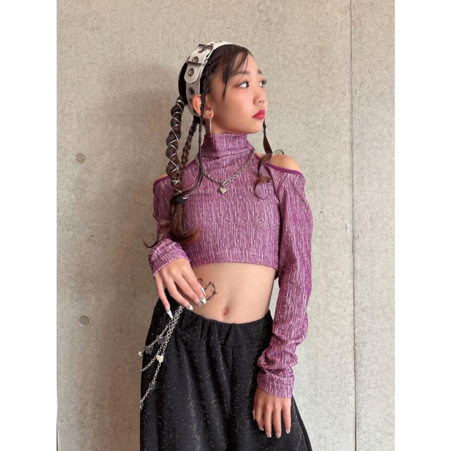 ダンス衣装 キッズ セットアップ 紫 黒 ジャズ ガールズ ヒップホップ