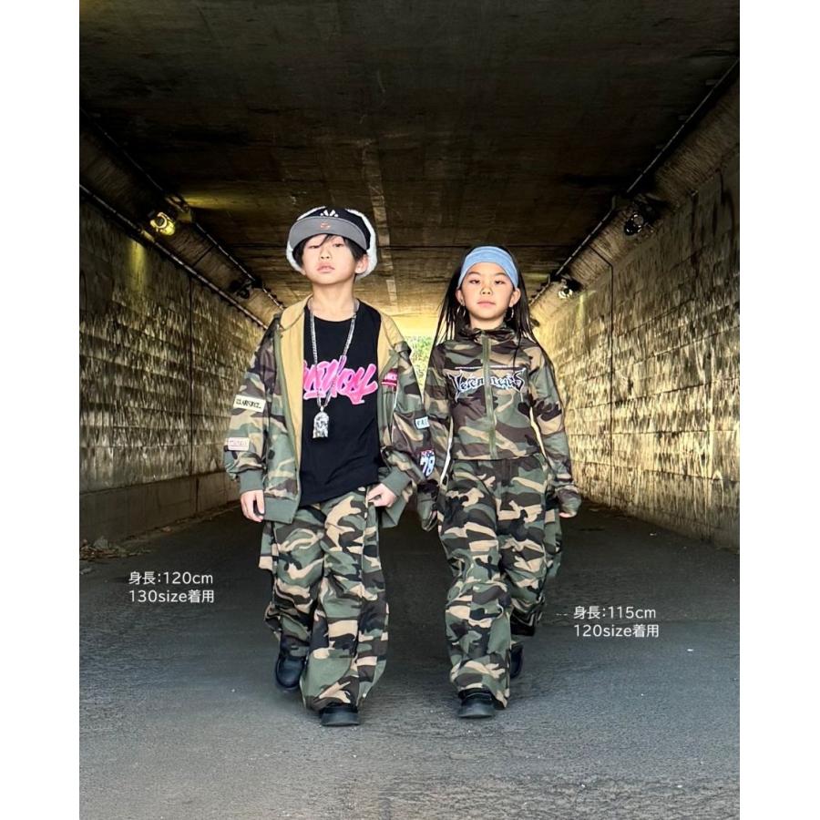 迷彩 ヒップホップ 衣装 ダンス衣装 キッズ セットアップ 派手 男の子