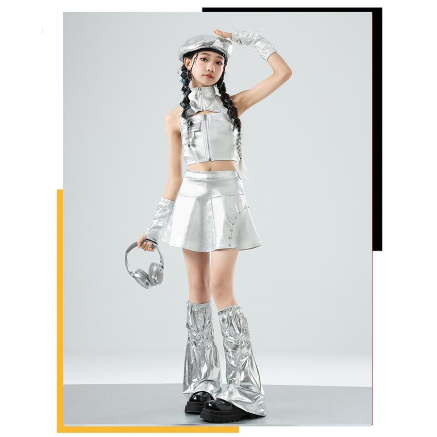 社交ダンス★キラキラ★3点★セットアップ★オリジナル★M ダンス衣装 キッズ セットアップ スパンコール キラキラ衣装 ジャズ