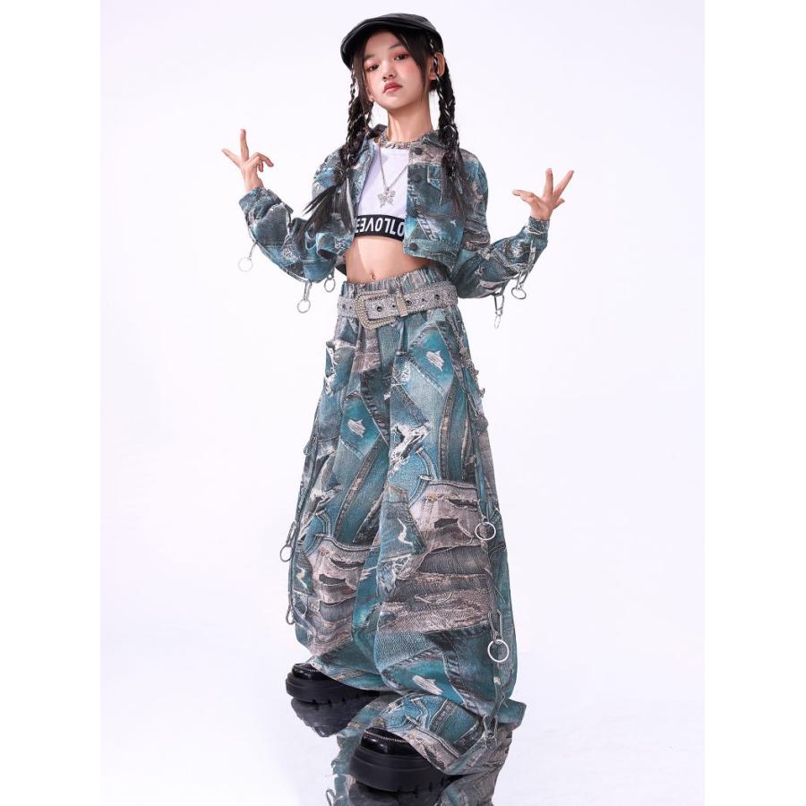 ダンス衣装 キッズ セットアップ ガールズ ヒップホップ 衣装 K-POP