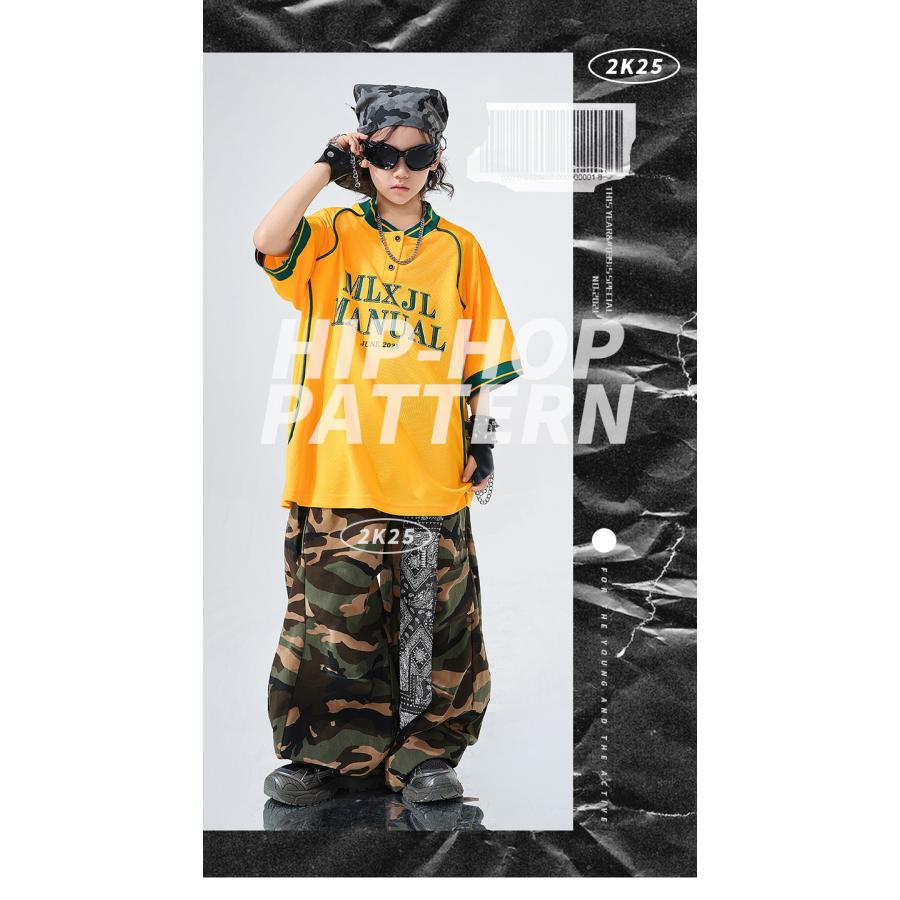 キッズダンス衣装 セットアップ 迷彩 カモフラージュ ヒップホップ