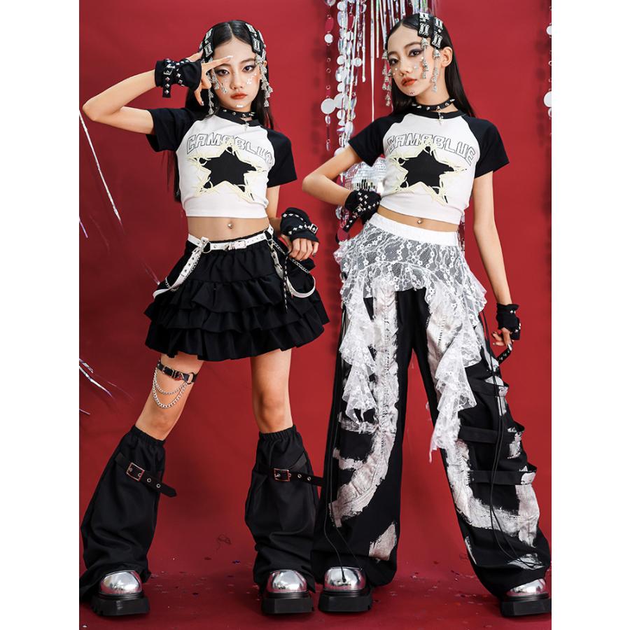 キッズダンス衣装 セットアップ ガールズ ヒップホップ 衣装 K-POP