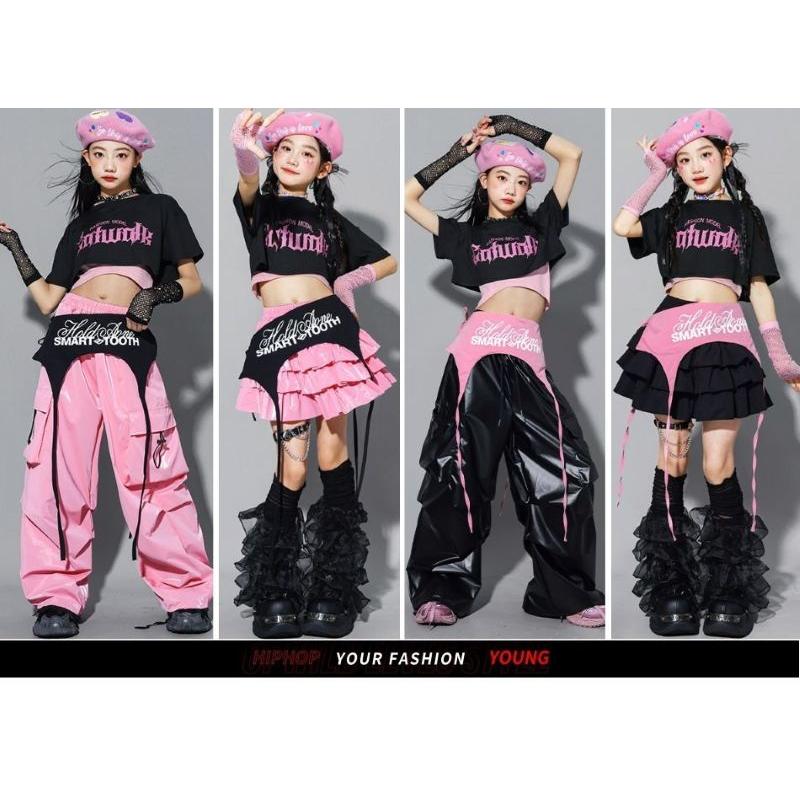 キッズダンス衣装 セットアップ ガールズ ヒップホップ 衣装 K-POP