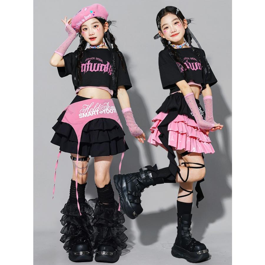 キッズダンス衣装 セットアップ ガールズ ヒップホップ 衣装 K-POP