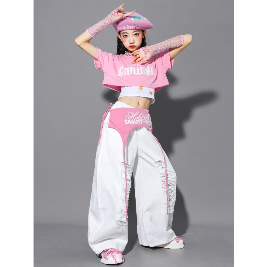 キッズダンス衣装 セットアップ ガールズ ヒップホップ 衣装 K-POP