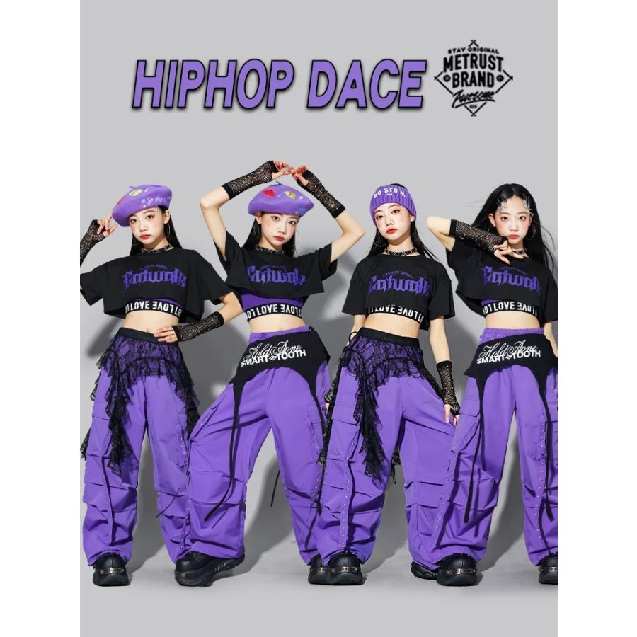 キッズダンス衣装 セットアップ ガールズ ヒップホップ 衣装 K-POP