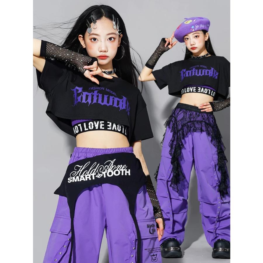 キッズダンス衣装 セットアップ ガールズ ヒップホップ 衣装 K-POP