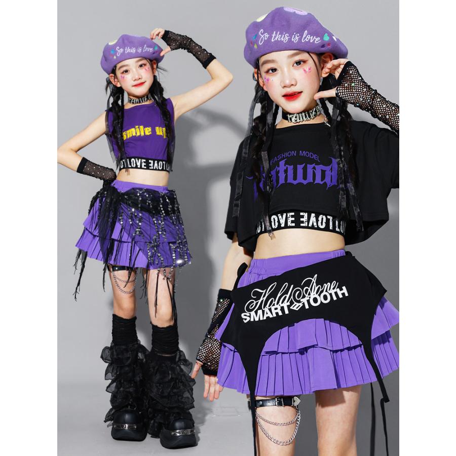 キッズダンス衣装 セットアップ ガールズ ヒップホップ 衣装 K-POP