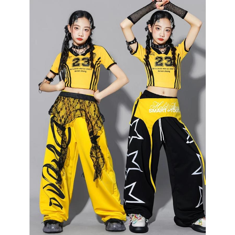 ダンス衣装 キッズ セットアップ ガールズ ヒップホップ 衣装 ヘソ出し