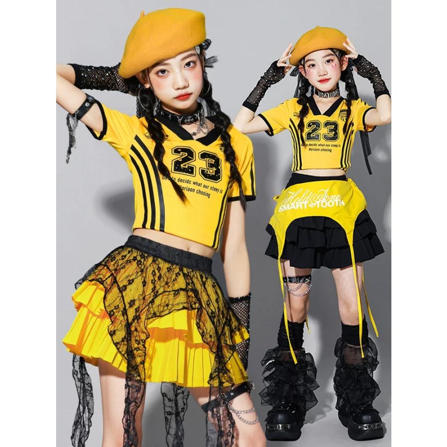 ダンス衣装 キッズ セットアップ ガールズ ヒップホップ 衣装 ヘソ出し