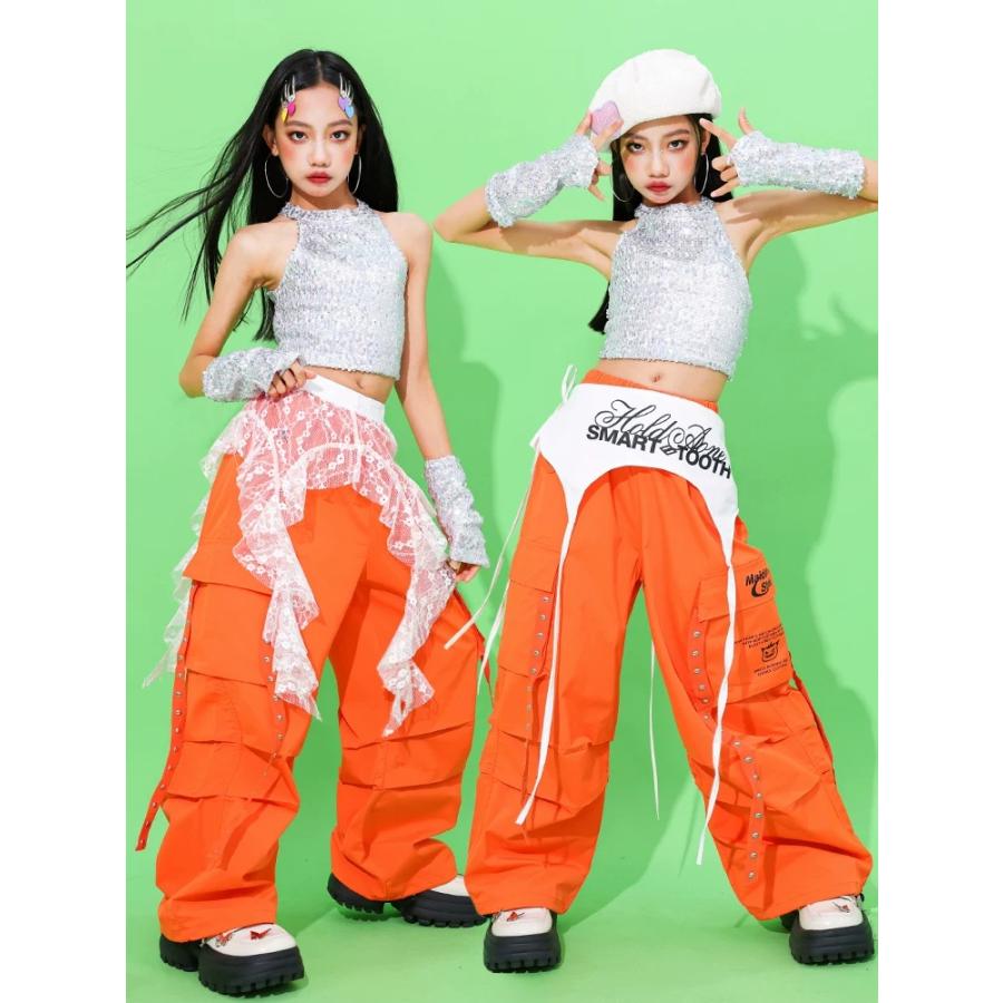 ダンス衣装 キッズ セットアップ スパンコール キラキラ衣装 ジャズ