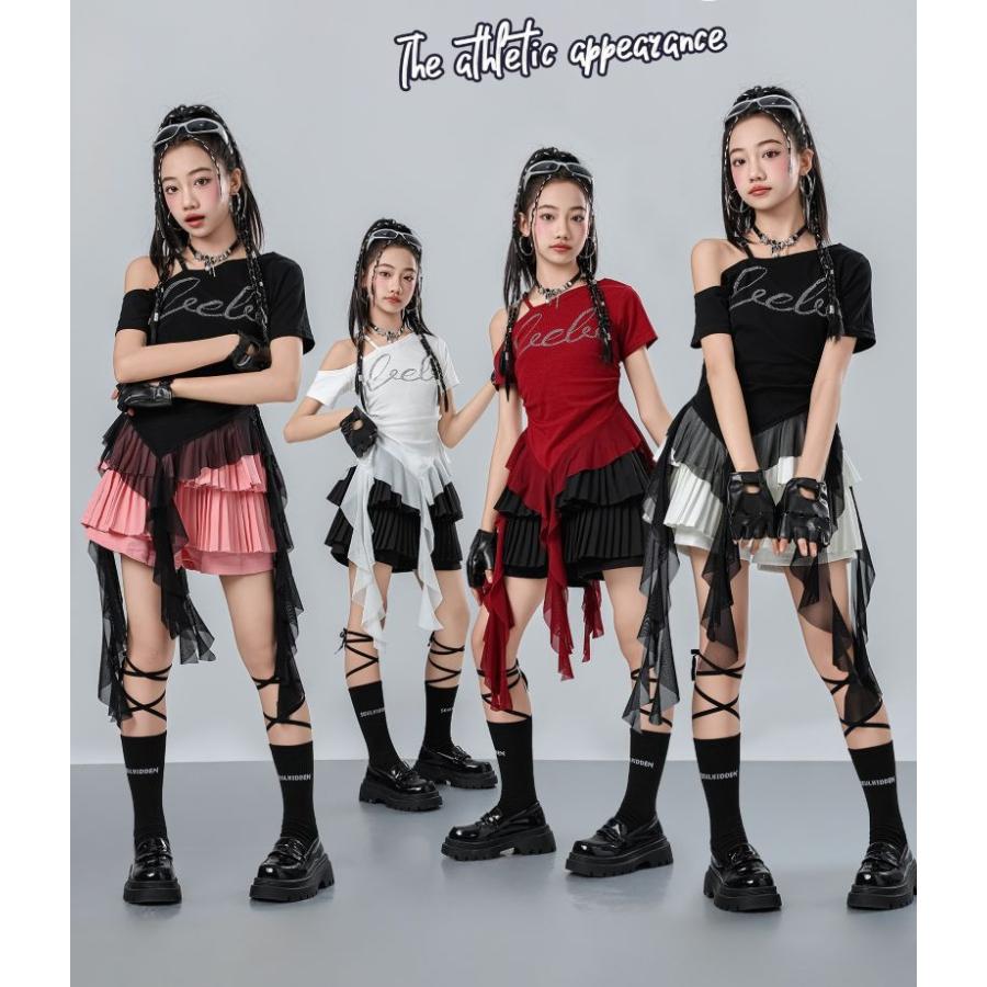 ダンス衣装 キッズ セットアップ K-POP 韓国 ガールズ ヒップホップ