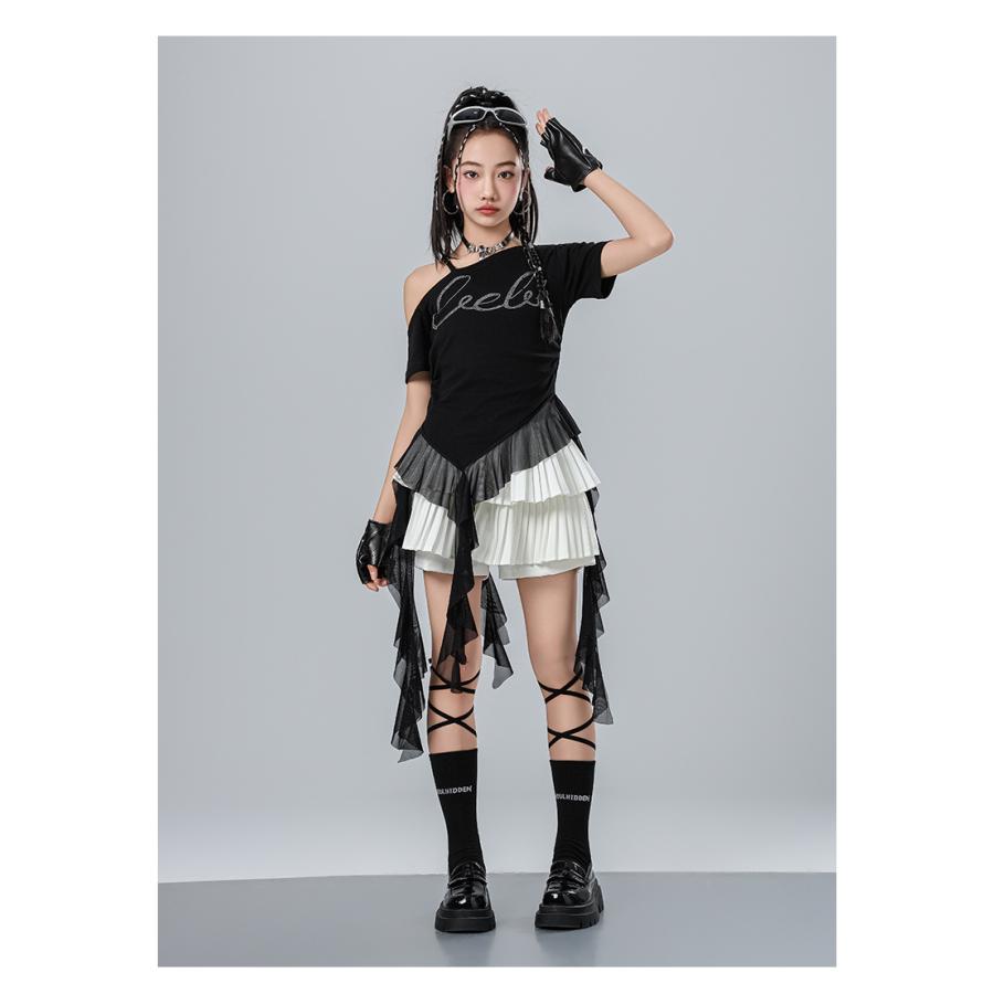 ダンス衣装 キッズ セットアップ K-POP 韓国 ガールズ ヒップホップ