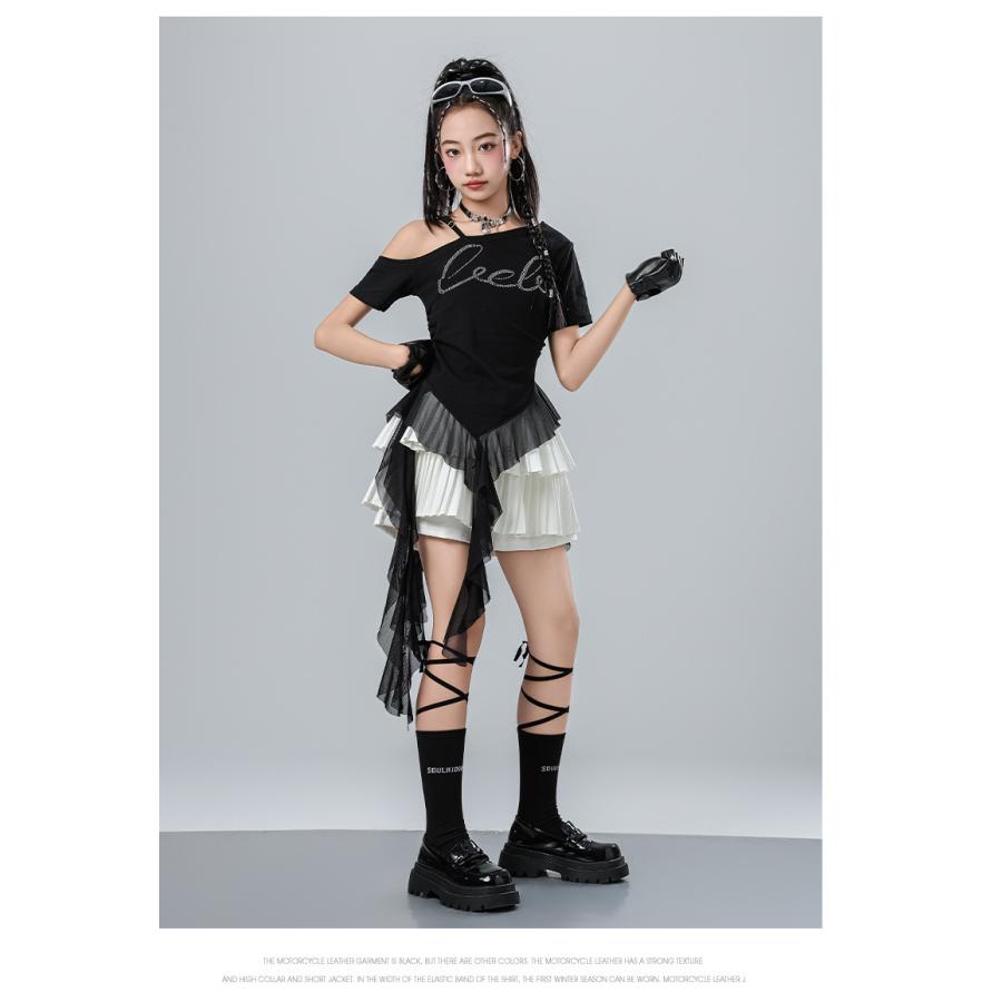 ダンス衣装 キッズ セットアップ K-POP 韓国 ガールズ ヒップホップ