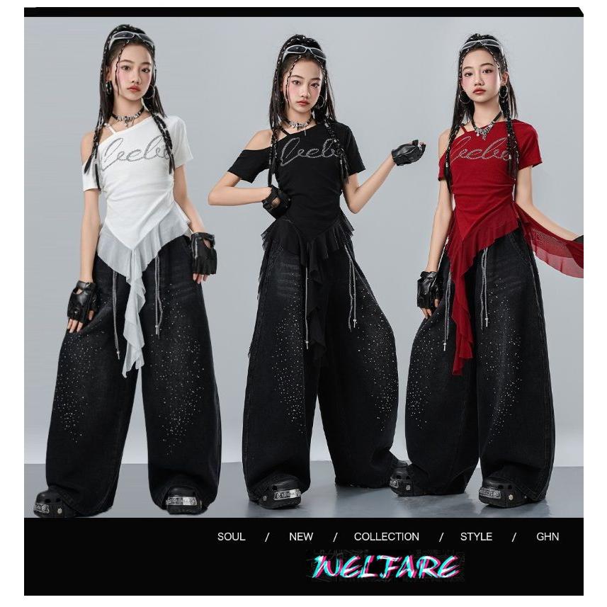 ダンス衣装 キッズ セットアップ K-POP 韓国 ガールズ ヒップホップ