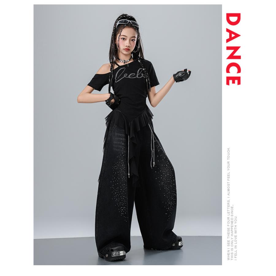 ダンス衣装 キッズ セットアップ K-POP 韓国 ガールズ ヒップホップ