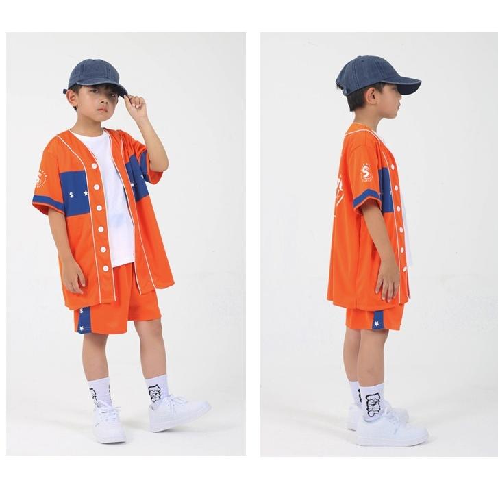 ベースボールシャツ ダンス衣装 キッズ ヒップホップ ファッション