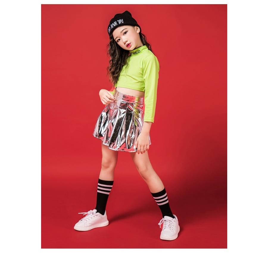 キッズ ダンス衣装 ガールズ かっこいい セットアップ へそ出し 韓国 ファッション 黄緑 シルバー Dg 251 Sims Mart Ys 通販 Yahoo ショッピング