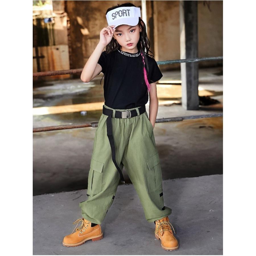 カーゴパンツ 迷彩パンツ ダンス衣装 キッズ ズボン ダンスパンツ カーキ ヒップホップ ミリタリー K Pop 韓国 Dg 287 Sims Mart Ys 通販 Yahoo ショッピング