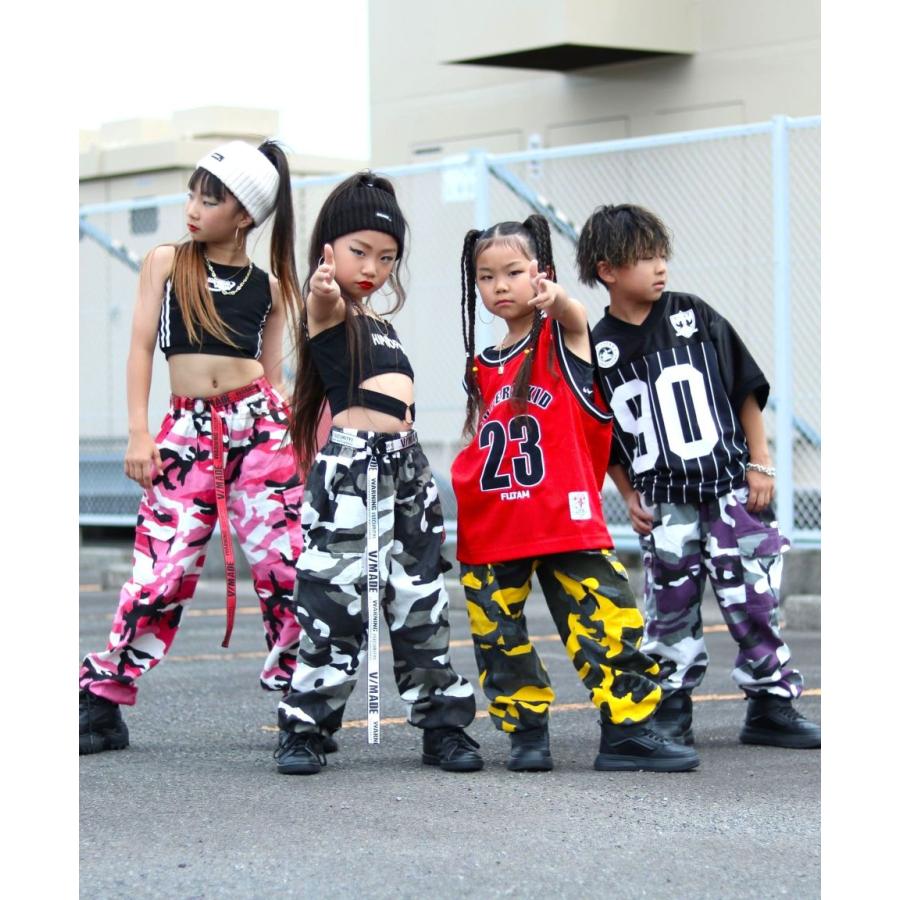 迷彩パンツ ダンス衣装 キッズ ヒップホップ 子供ダンス服 ダンス