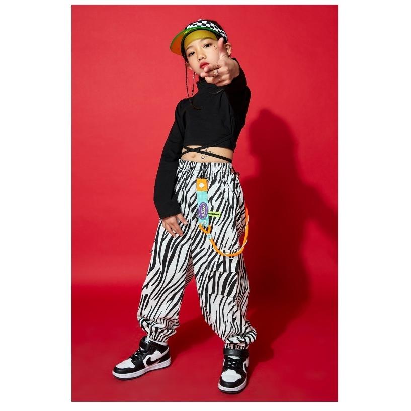 ダンスパンツ ダンスズボン ダンス衣装 キッズ ヒップホップ ゼブラ柄