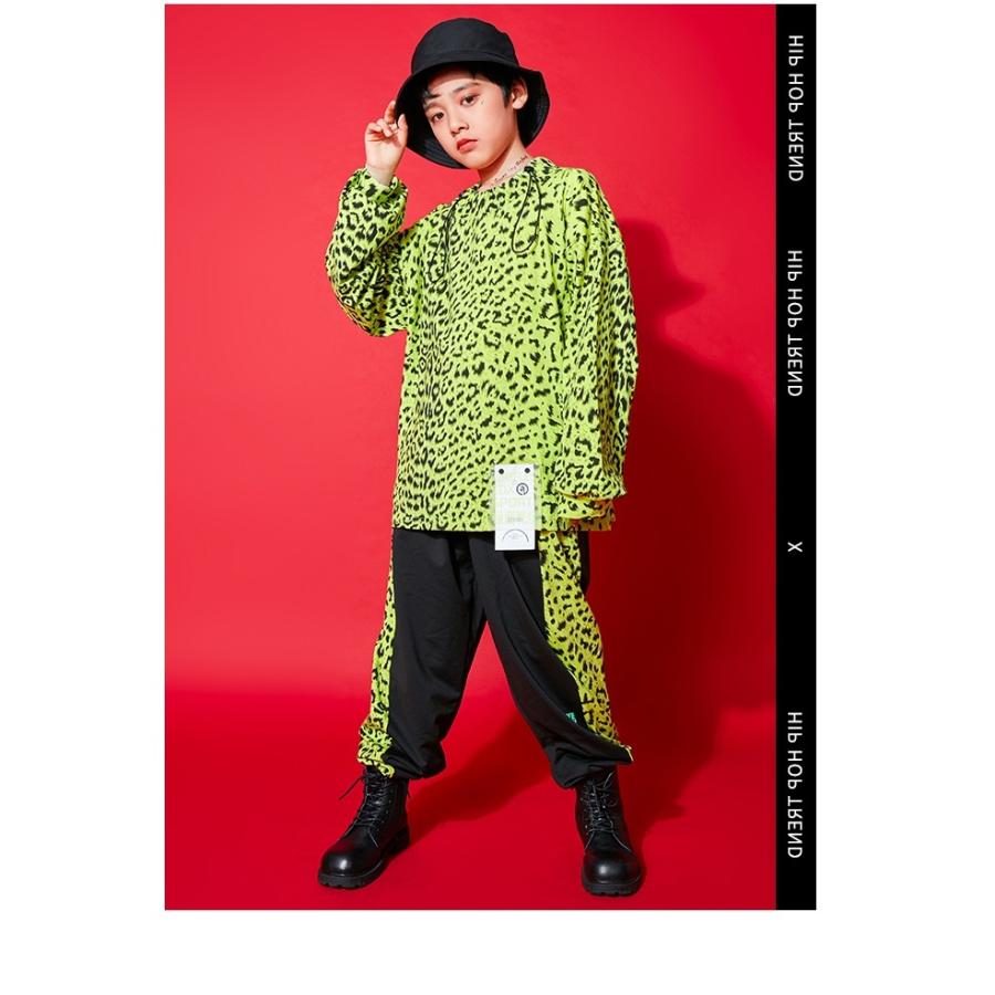 キッズ ヒップホップ 衣装 ファッション ガールズ へそ出し ヒョウ柄